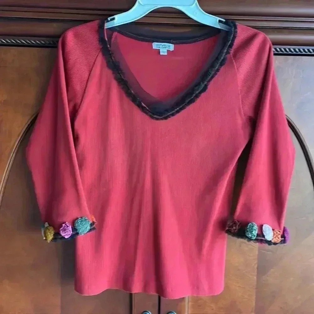 Cordelia lace and flower trimmed top